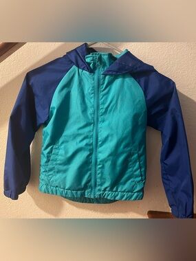Place Kids' Hooded Rain Jacket - Teal & Navy